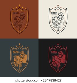 Horse emblem logo template Vector. Equestrian sports