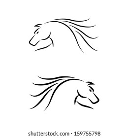 Horse Emblem. Set. Vector