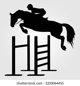 484 Silhouette Race Horse Jumping Fence Images, Stock Photos & Vectors ...