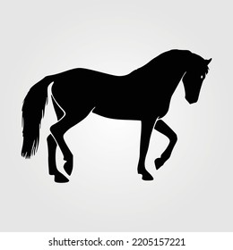 Horse Equestrian Sports Vector Illustration Show Jumping, Sport Event Silhouette Of A Horses Equine