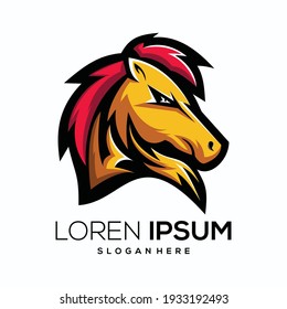 horse esport logo design vector illustration