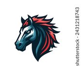 Horse e-sport logo gaming, Stallion Mascot Esports Vector Illustration