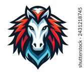 Horse e-sport logo gaming, Stallion Mascot Esports Vector Illustration
