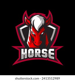 Horse esport logo vector concept