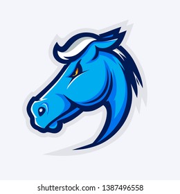 Horse evil face in cartoon team style. Light version. Fully editable vector illustration. EPS 10 