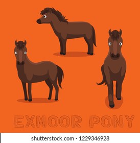 Horse Exmoor Pony Cartoon Vector Illustration