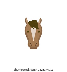 horse face cute cartoon icon vector on a white background