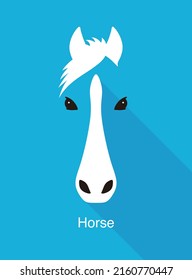 Horse face flat icon design. Animal icons series, vector illustration