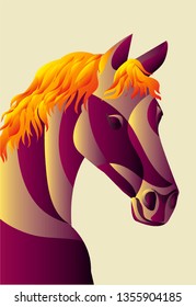 Horse Face Illustration Art