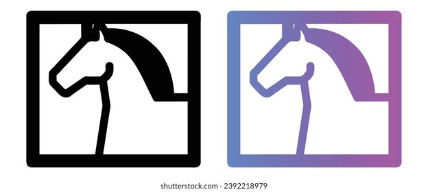 Horse face logo black and gradient, emblem template mascot, vector illustration isolated