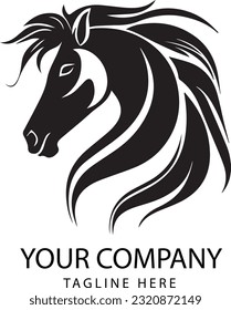 horse face logo isolated on white background