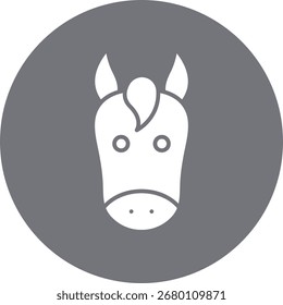Ilustración de icono de Vector de cara de caballo