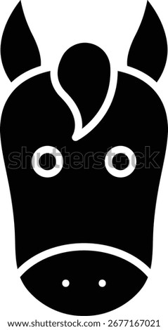 Horse Face single vector icon illustration
