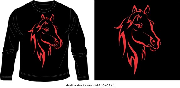 horse face t shirt graphic design vector illustration 
