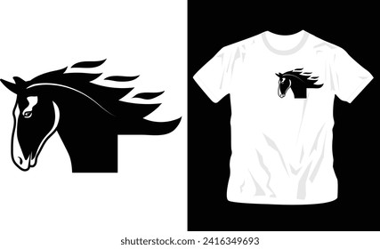 horse face t-shirt design graphics, ready to print
