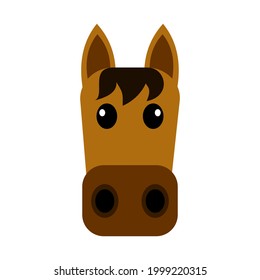 vector de cara de caballo para diseño de niño en fondo blanco