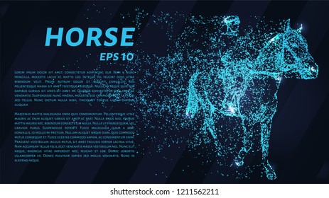 The horse falls apart. Vector illustration. Rider on horseback