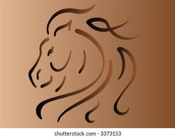 Horse with fancy mane