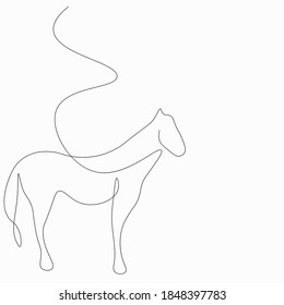 Horse farm animal drawing. Vector illustration	