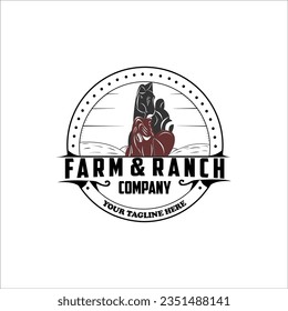 Horse Farm and Ranch Logo Design with Beauty Color 