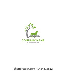 Horse Fence Logo Design Vector