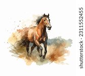 Horse field Animals wildlife vector illustration