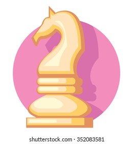 horse figure circle icon with shadow