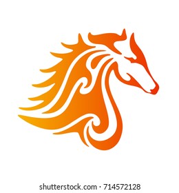 horse fire logo vector 