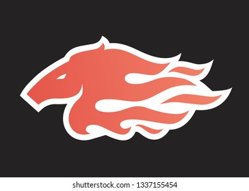 horse fire logo vector icon illustration for branding, car wrap decal, sticker and stripes