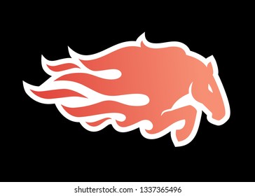 horse fire logo vector icon illustration for branding, car wrap decal, sticker and stripes