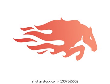 horse fire logo vector icon illustration for branding, car wrap decal, sticker and stripes
