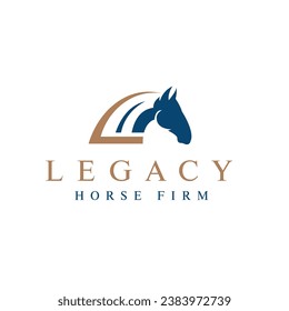Horse firm Legacy logo design creative concept