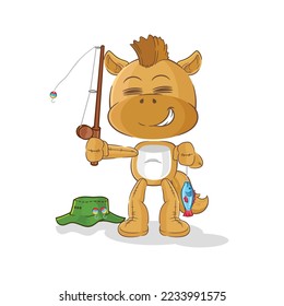 the horse fisherman illustration. character vector