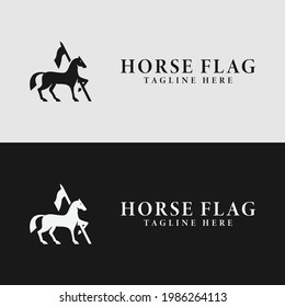  horse flag logo design suitable for logo template