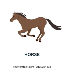 Horse flat icon. Colored element sign from farm animals collection. Flat Horse icon sign for web design, infographics and more.