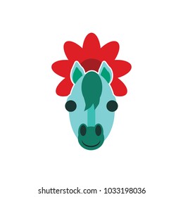 Horse Flower Logo Icon Design