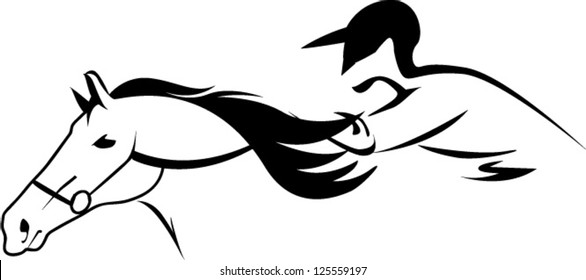 horse with flying mane vector illustration