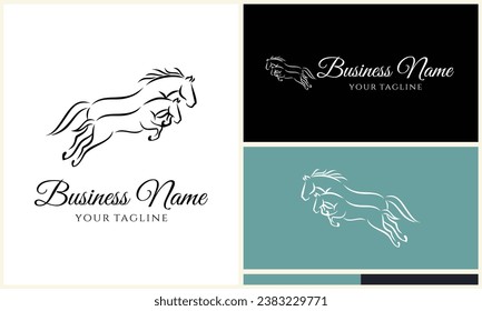 horse and foal logo template