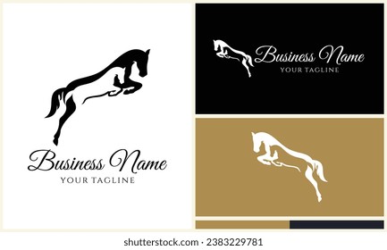 horse and foal logo template