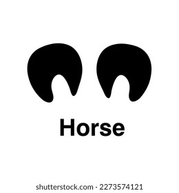 Ilustración vectorial de impresión de pie de caballo, impresión de garra animal aislada en fondo blanco.eps