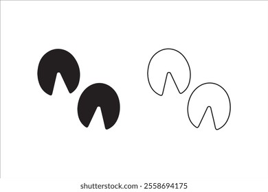 Horse footprints icon in different styles, cute animal path