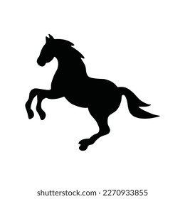 horse with its forelegs rising up
