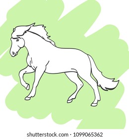 Horse in forward motion