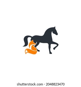 horse and fox logo vector simple