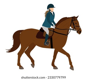 Horse gait and jockey, equestrian sports. Vector illustration