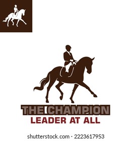 horse gallop logo, silhouette of great big and strong horse walk vvector illustrations