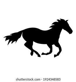 Horse Gallop Silhouette Running Vector Icon