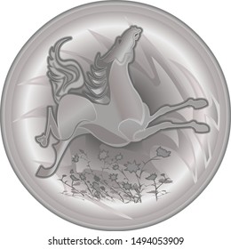 Horse galloping logo vector illustration on white background