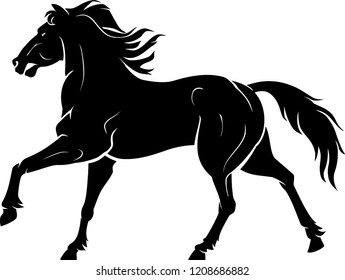 Horse Galloping Silhouette