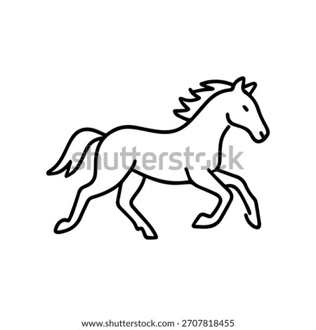 horse galloping vector line icon on a white background
Vector line icon on a white background